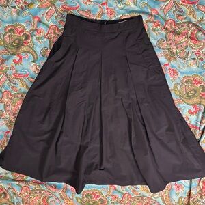 Korean DESIGNER navy blue 💠 STUDIO Daari 💠 nylon pleated MAXI SKIRT medium